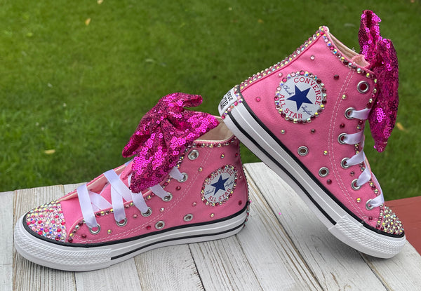 Pink ladies converse shops shoes