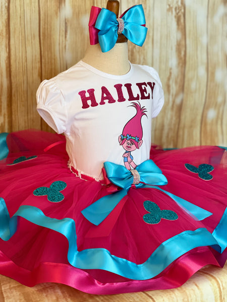 Trolls tutu hot sale birthday outfit