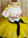 Pink Construction Themed Birthday Tutu, Tutus and Dump Trucks Themed Birthday Outfit