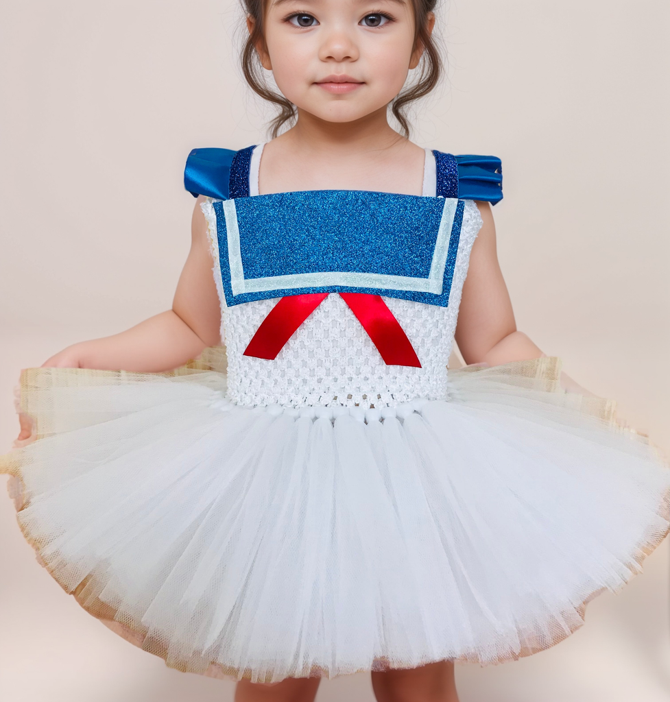 Ghostbusters Stay Puft Marshallow Man Tutu Dress, Stay Puft Tutu Costume