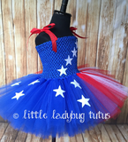 Stars & Stripes Tutu Dress, American Flag Tutu, Girls Patriotic Tutu - Little Ladybug Tutus