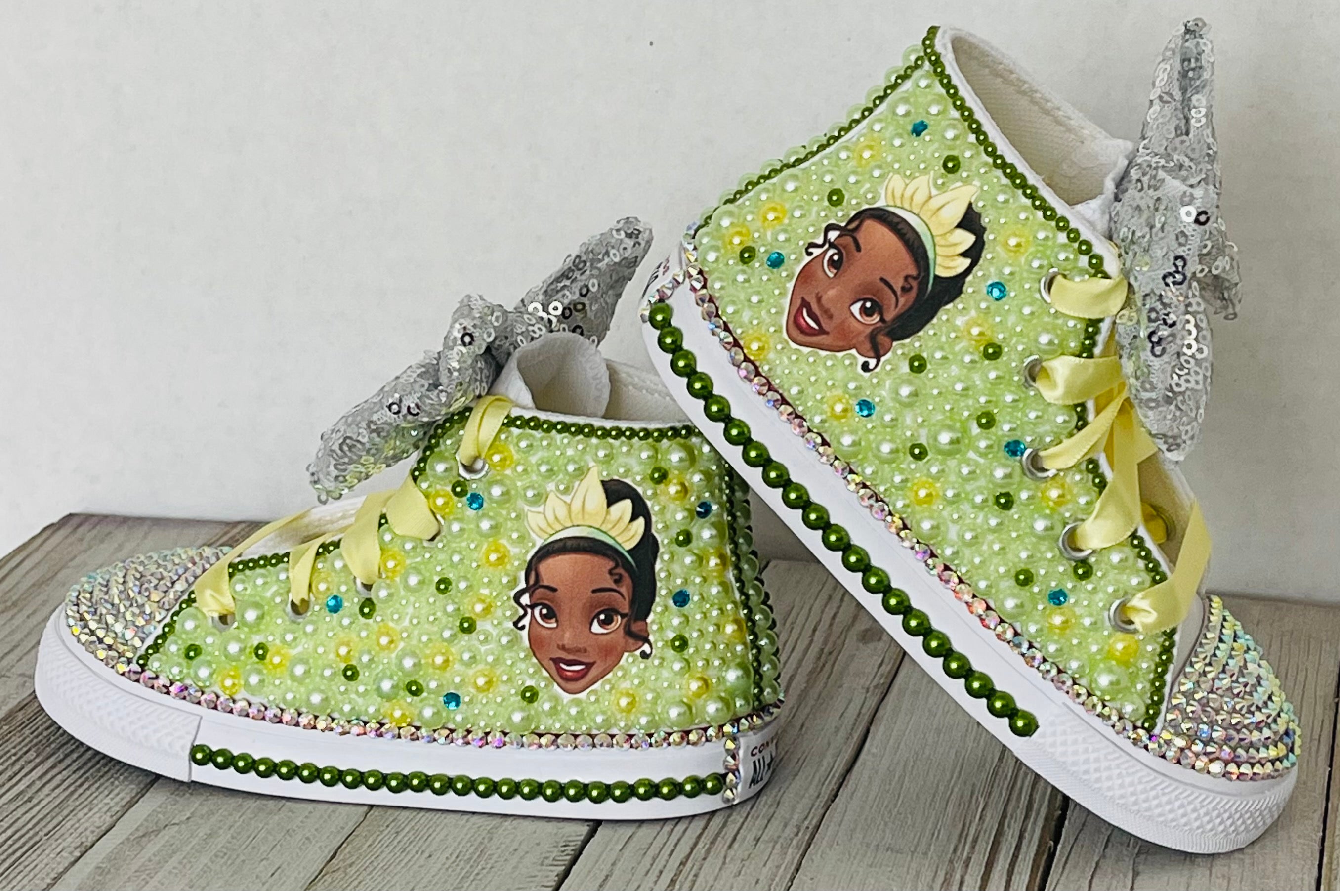 Princess Tiana Converse, Big Kids Shoe Size | Little Ladybug Tutus