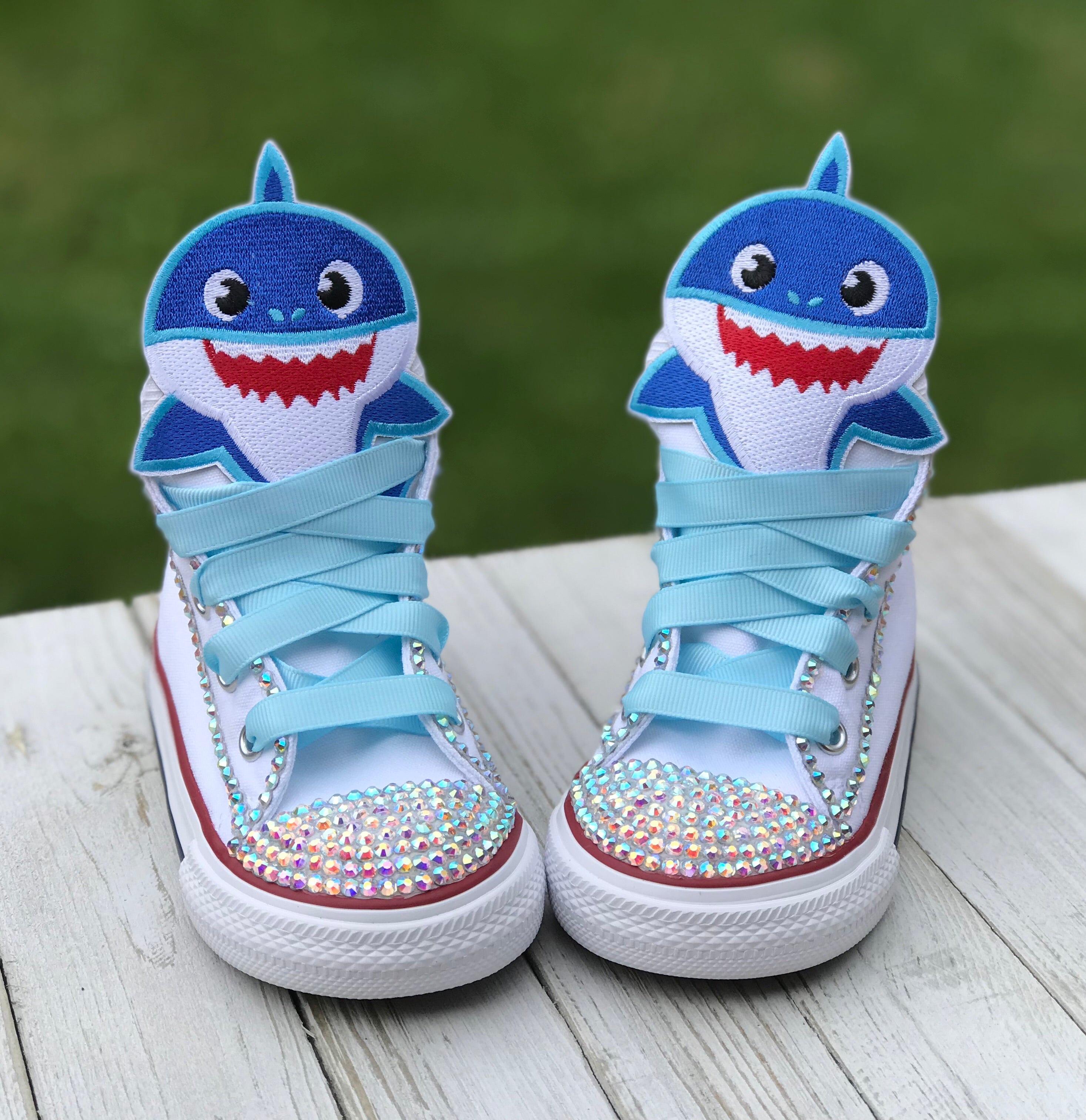 Baby Shark Sneakers, Big Kids Shoe Size 3-6, Blue Baby Shark Little Ladybug Tutus