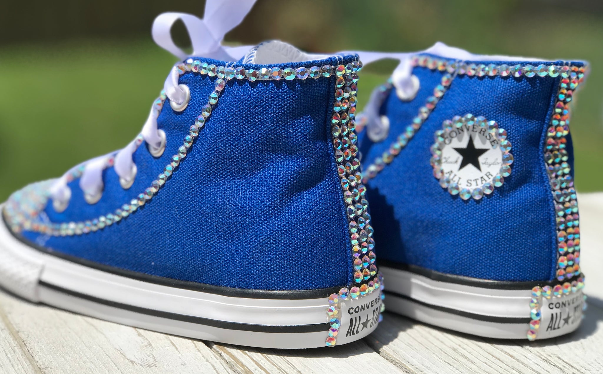 Blue Converse Bling Sneakers, Infants and Toddler Shoe Size 2-9 (Hard