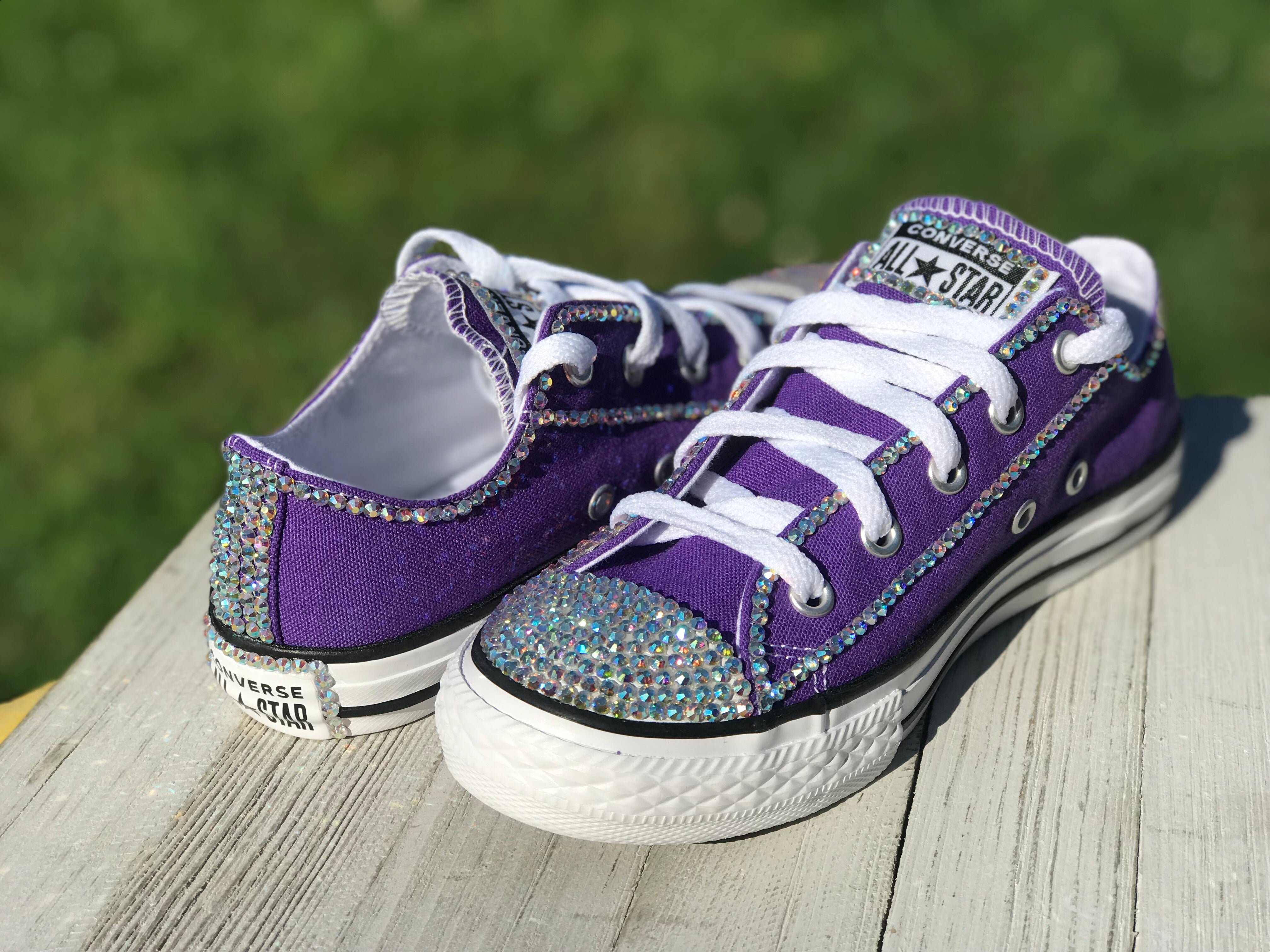 Cush Baby Lilac Purple Rhinestone Sneakers Tennis Shoes