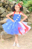 Stars & Stripes Tutu Dress, American Flag Tutu, Girls Patriotic Tutu - Little Ladybug Tutus